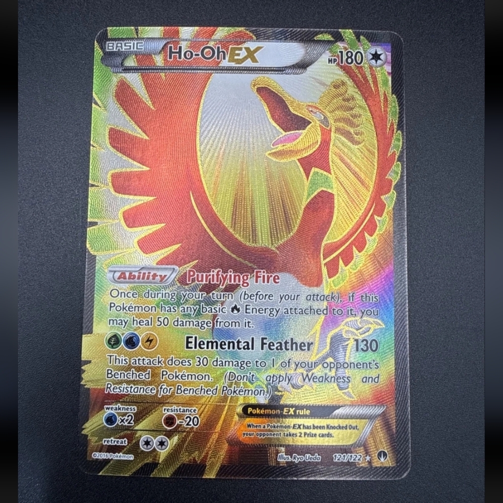 Pokémon TCG Ho-Oh EX Full Art Ultra Holo Rare Card 121/122 XY Breakpoint